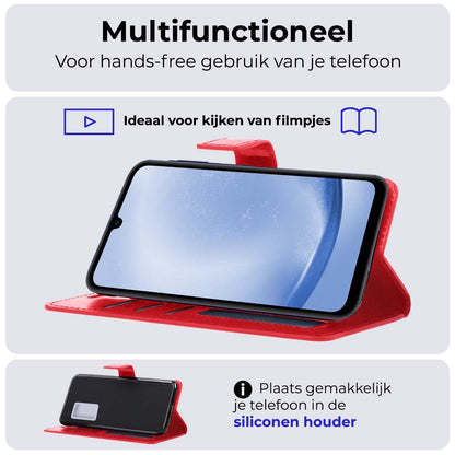 Forterra Samsung A25 Hoesje Bookcase Cover met Kaarthouder - Rood