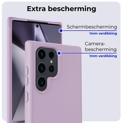 Forterra Samsung S24 Ultra Hoesje Siliconen Backcover Lichtgewicht - Lila
