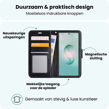 Forterra Samsung S26 Ultra Hoesje Bookcase Cover met Kaarthouder - Zwart