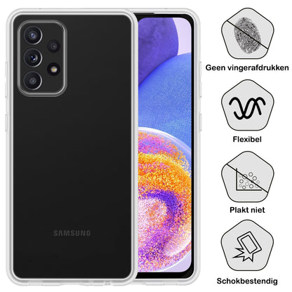 Forterra Samsung A23 Hoesje Siliconen Backcover Lichtgewicht - Transparant