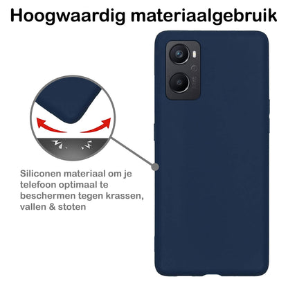 Forterra OPPO A96 Hoesje Siliconen Backcover Lichtgewicht - Donkerblauw