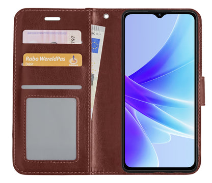 Forterra OPPO A57 Hoesje Bookcase Cover met Kaarthouder - Bruin