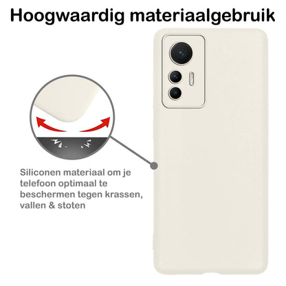 Forterra Xiaomi 12 Lite Hoesje Siliconen Backcover Lichtgewicht - Wit