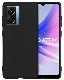 Forterra OPPO A77 Hoesje Siliconen Backcover Lichtgewicht - Zwart