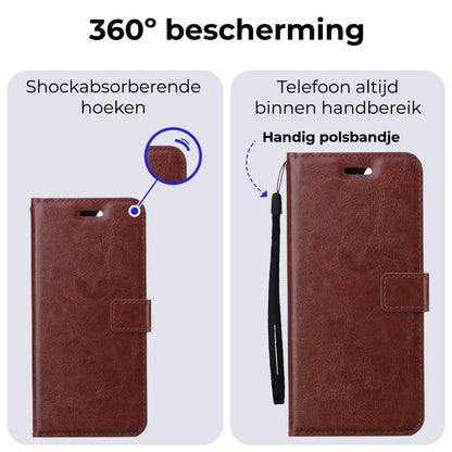 Forterra Samsung S24 Ultra Hoesje Bookcase Cover met Kaarthouder - Bruin