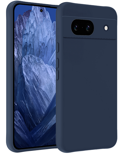 Forterra Google Pixel 8a Hoesje Siliconen Backcover Lichtgewicht - Donkerblauw