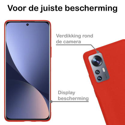 Forterra Xiaomi 12 Hoesje Siliconen Backcover Lichtgewicht - Rood