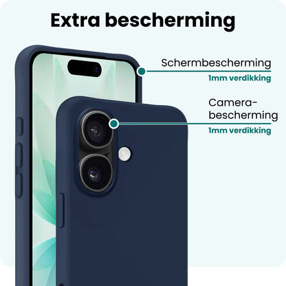 Forterra iPhone 17 Hoesje Siliconen Backcover Lichtgewicht - Donkerblauw