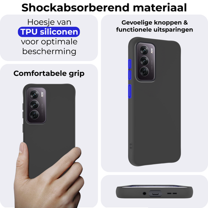 Forterra OPPO Reno 12 Hoesje Siliconen Backcover Lichtgewicht - Zwart