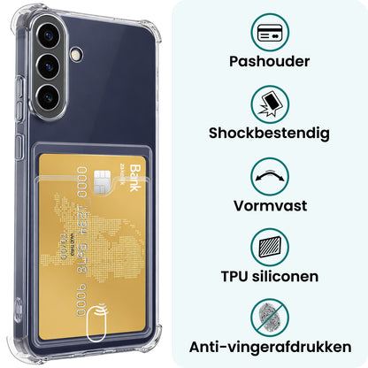 Forterra Samsung A57 Hoesje Kaarthouder Backcover Shockproof - Transparant