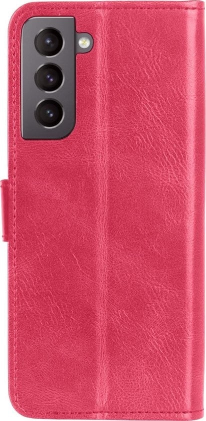 Forterra Samsung S21 Plus Hoesje Bookcase Cover met Kaarthouder - Donkerroze