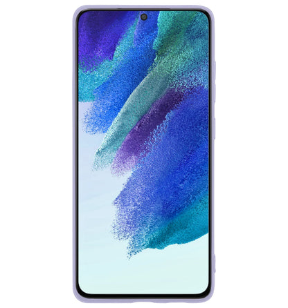 Forterra Samsung S21 FE Hoesje Siliconen Backcover Lichtgewicht - Lila