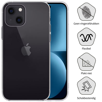 Forterra iPhone 15 Plus Hoesje Siliconen Backcover Lichtgewicht - Transparant