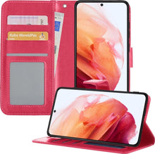 Forterra Samsung S21 Plus Hoesje Bookcase Cover met Kaarthouder - Donkerroze
