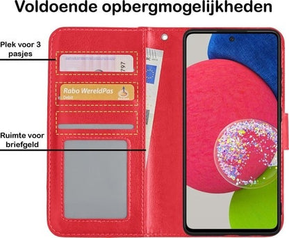 Forterra Samsung A52s Hoesje Bookcase Cover met Kaarthouder - Rood