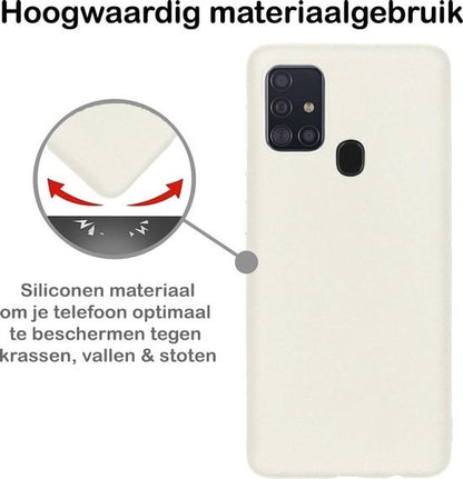 Forterra Samsung A21s Hoesje Siliconen Backcover Lichtgewicht - Wit