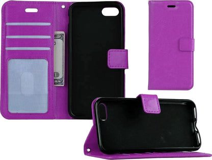 Forterra iPhone SE 2020 Hoesje Bookcase Cover met Kaarthouder - Paars