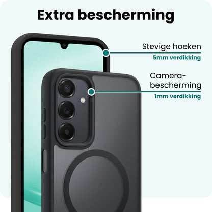 Forterra Samsung A25 Hoesje Geschikt voor Magsafe Backcover Shockproof - Zwart