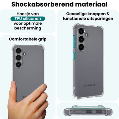 Forterra Samsung S26 Plus Hoesje Shockproof Backcover Siliconen - Transparant