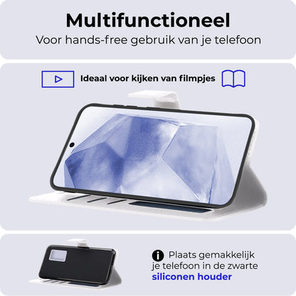 Forterra Samsung A55 Hoesje Bookcase Cover met Kaarthouder - Wit