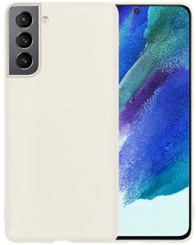 Forterra Samsung S21 FE Hoesje Siliconen Backcover Lichtgewicht - Wit