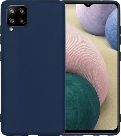 Forterra Samsung A12 Hoesje Siliconen Backcover Lichtgewicht - Donkerblauw