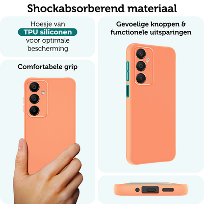 Forterra Samsung A16 Hoesje Siliconen Backcover Lichtgewicht - Perzik