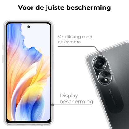 Forterra OPPO A58 Hoesje Siliconen Backcover Lichtgewicht - Transparant