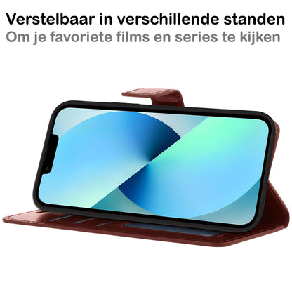 Forterra iPhone 13 Pro Max Hoesje Bookcase Cover met Kaarthouder - Bruin