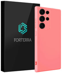 Forterra Samsung S25 Ultra Hoesje Siliconen Backcover Lichtgewicht - Licht Roze