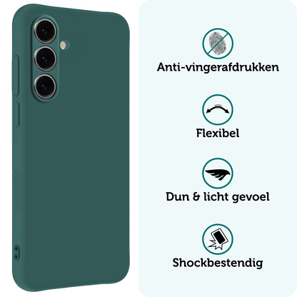 Forterra Samsung S24 FE Hoesje Siliconen Backcover Lichtgewicht - Donkergroen