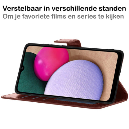 Forterra Samsung A02s Hoesje Bookcase Cover met Kaarthouder - Bruin