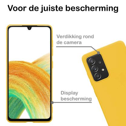 Forterra Samsung A33 Hoesje Siliconen Backcover Lichtgewicht - Geel
