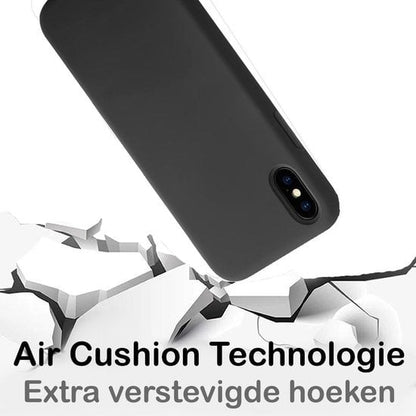 Forterra iPhone Xs Hoesje Siliconen Backcover Lichtgewicht - Zwart