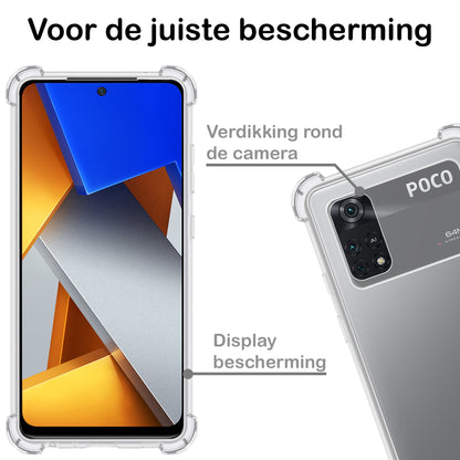 Forterra Poco M4 Pro 4G Hoesje Shockproof Backcover Siliconen - Transparant
