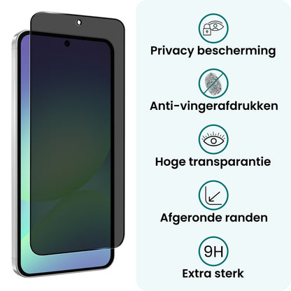 Forterra Samsung A56 Screenprotector Gehard Glas - Privacy