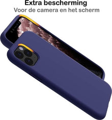 Forterra iPhone 11 Pro Hoesje Siliconen Backcover Lichtgewicht - Donkerblauw