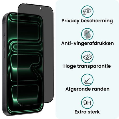 Forterra iPhone 17 Pro Screenprotector Gehard Glas - Privacy