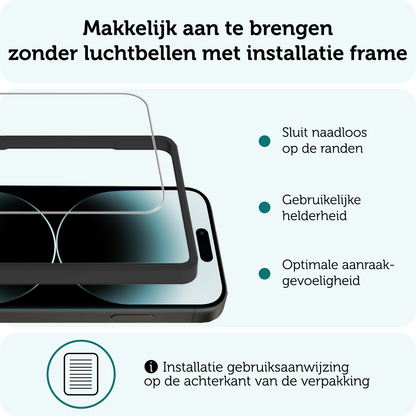 Forterra iPhone 14 Pro Max Screenprotector Gehard Glas met Installatieframe