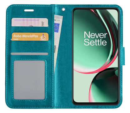 Forterra OnePlus Nord CE 3 Lite Hoesje Bookcase Cover met Kaarthouder - Turquoise