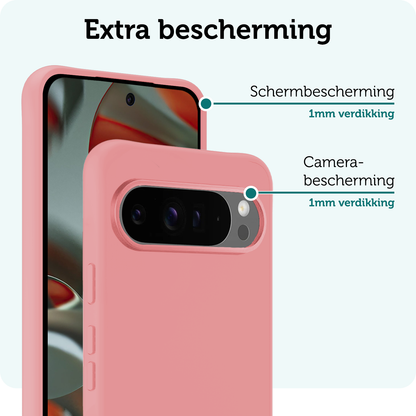 Forterra Google Pixel 10 Pro XL Hoesje Siliconen Backcover Lichtgewicht - Lichtroze