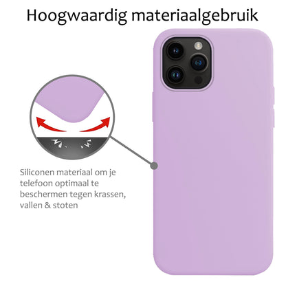 Forterra iPhone 15 Pro Max Hoesje Siliconen Backcover Lichtgewicht - Lila