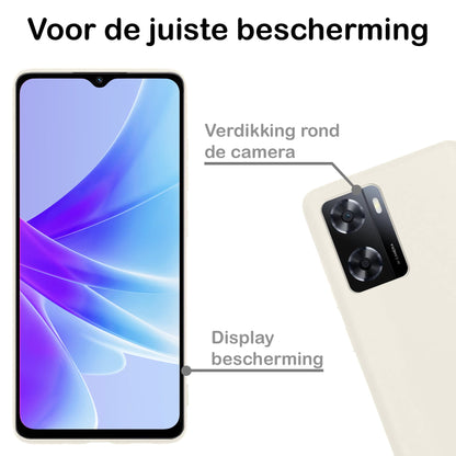 Forterra OPPO A57s Hoesje Siliconen Backcover Lichtgewicht - Wit