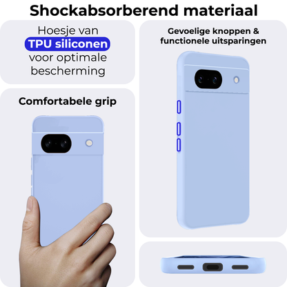 Forterra Google Pixel 8a Hoesje Siliconen Backcover Lichtgewicht - Lichtblauw