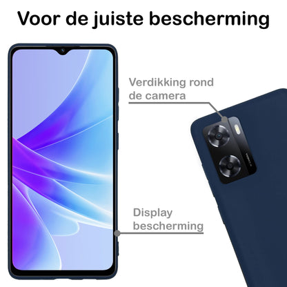 Forterra OPPO A57s Hoesje Siliconen Backcover Lichtgewicht - Donkerblauw