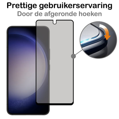 Forterra Samsung S23 Plus Screenprotector Gehard Glas - Privacy