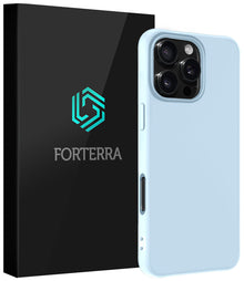Forterra iPhone 16 Pro Max Hoesje Siliconen Backcover Lichtgewicht - Lichtblauw