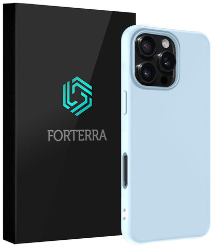 Forterra iPhone 16 Pro Max Hoesje Siliconen Backcover Lichtgewicht - Lichtblauw