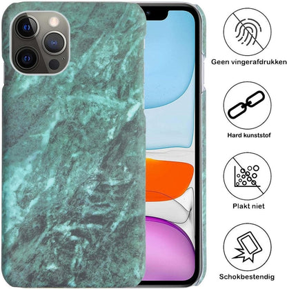 Forterra iPhone 11 Pro Hoesje Marmer Hard Case Cover - Groen