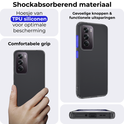 Forterra OPPO Reno 12 Hoesje Siliconen Backcover Lichtgewicht - Transparant
